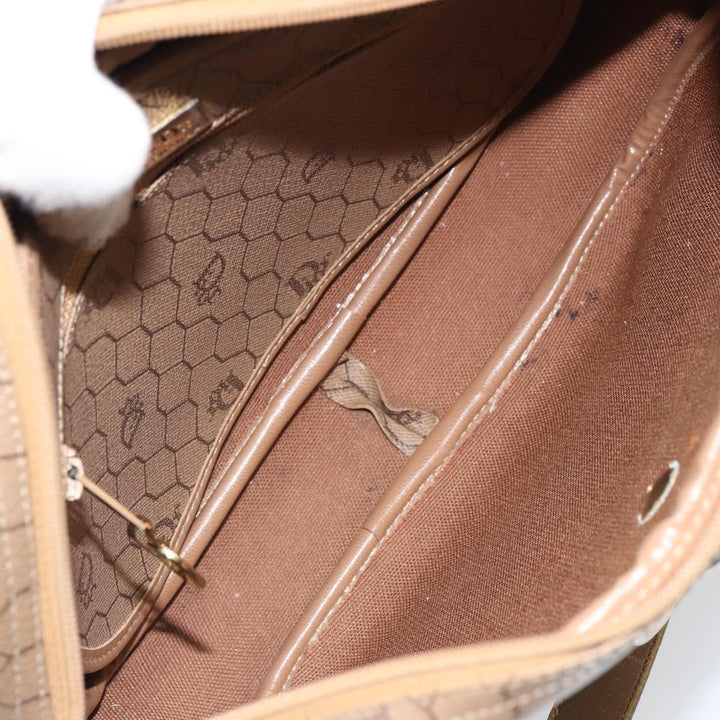 Christian Dior Vintage Honeycomb Shoulder Bag Canvas and Leather