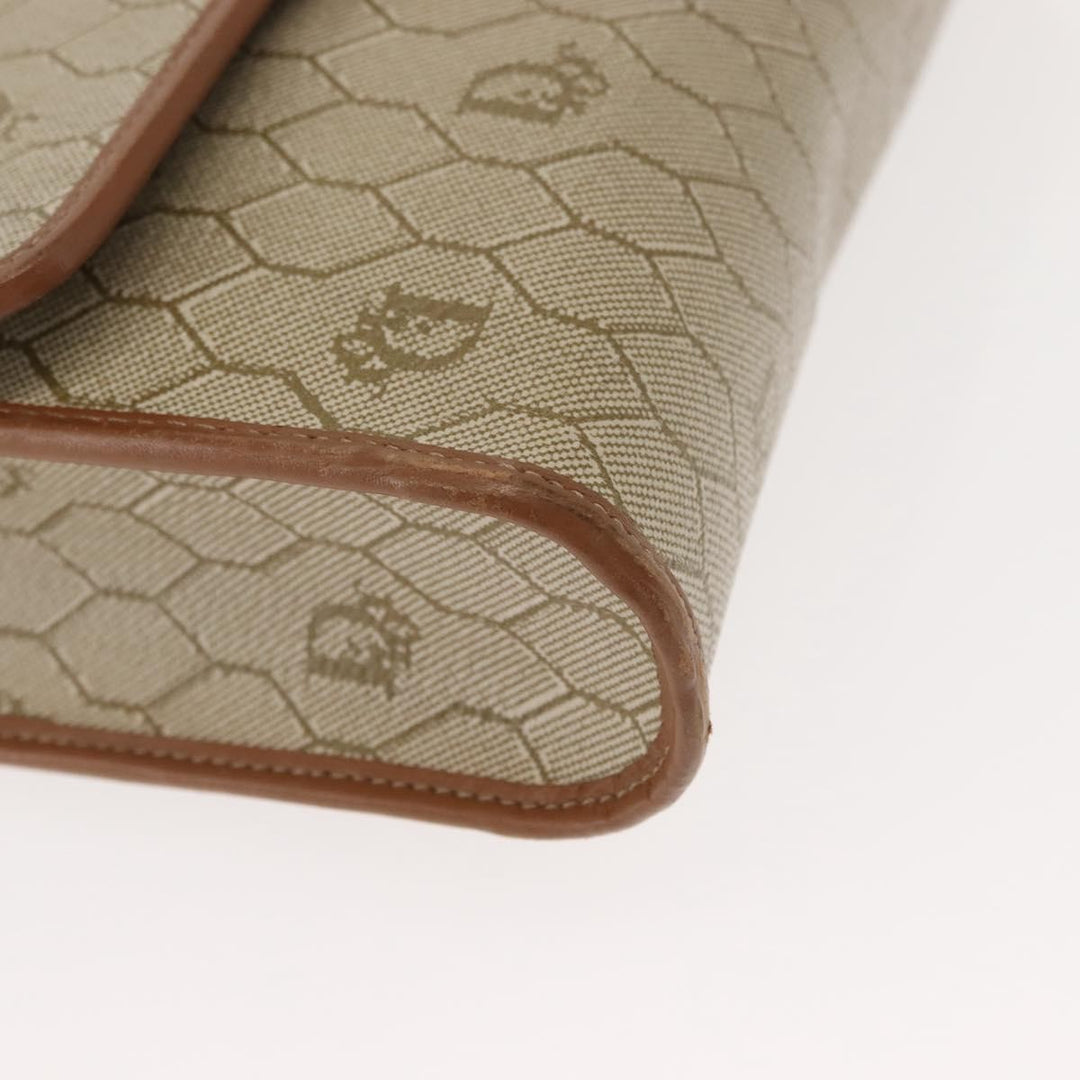 Christian Dior Vintage Honeycomb Flap Crossbody Bag Canvas and Leather