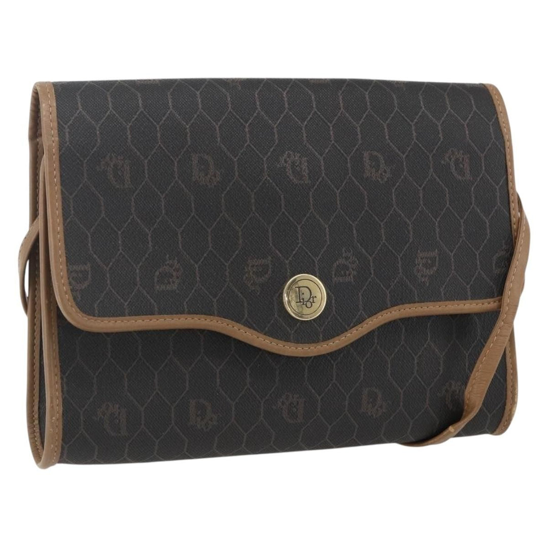 Christian Dior Vintage Honeycomb Flap Crossbody Bag Canvas and Leather