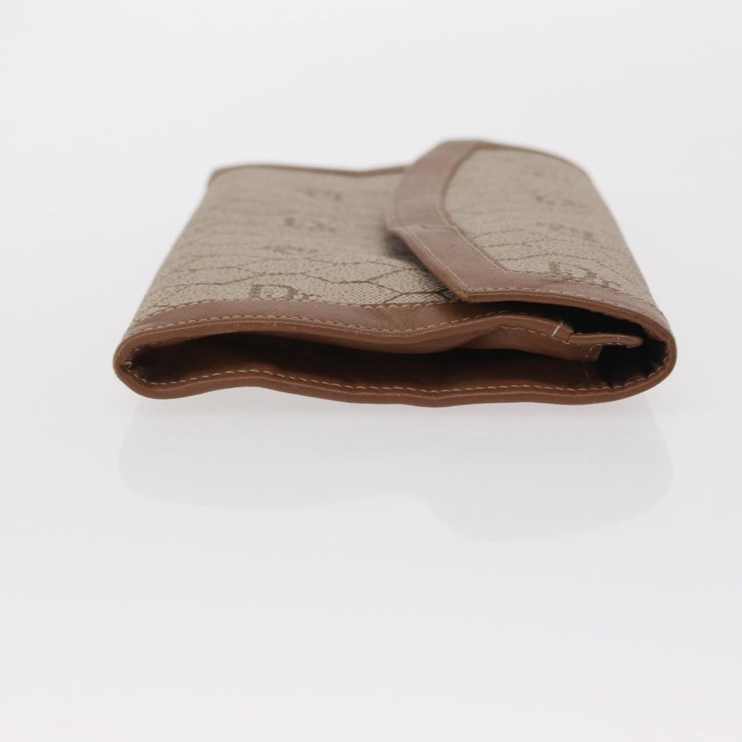 Christian Dior Vintage Honeycomb Flap Wallet Coated Canvas