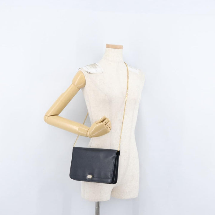 Christian Dior Vintage Chain Flap Shoulder Bag Leather