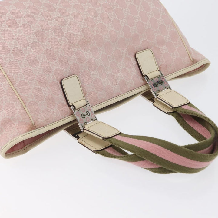 Gucci Web Handle Buckle Tote GG Canvas