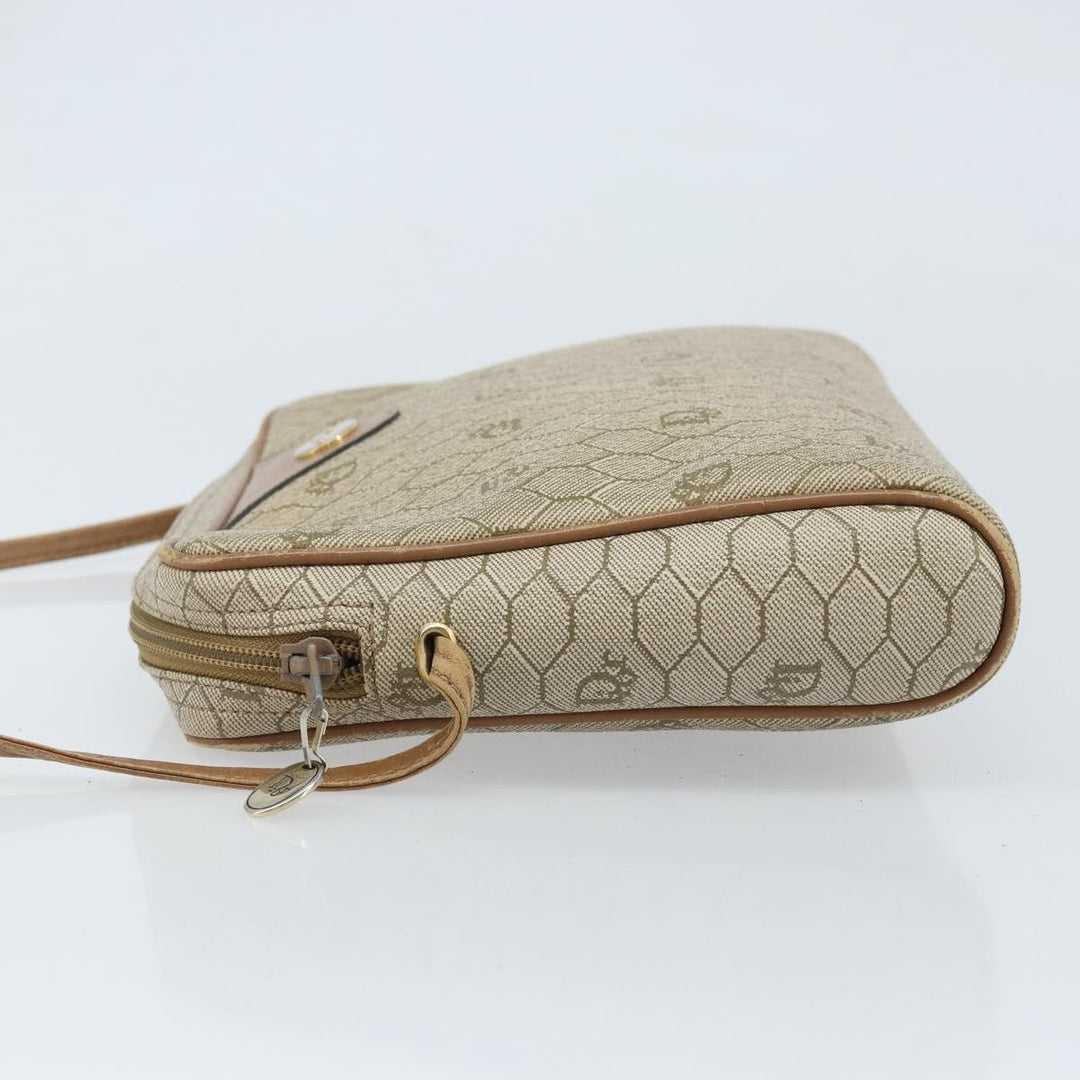 Christian Dior Vintage Honeycomb Shoulder Bag Canvas and Leather