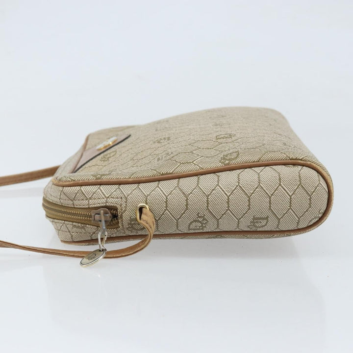 Christian Dior Vintage Honeycomb Shoulder Bag Canvas and Leather