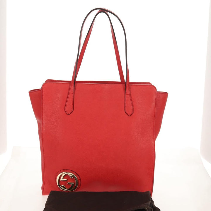 Gucci Grand Prix Interlocking GG Tote Grainy Leather