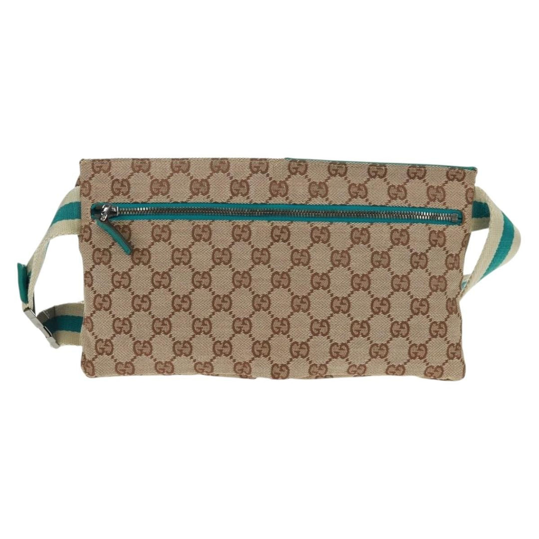Gucci Vintage Double Belt Bag GG Canvas with Leather