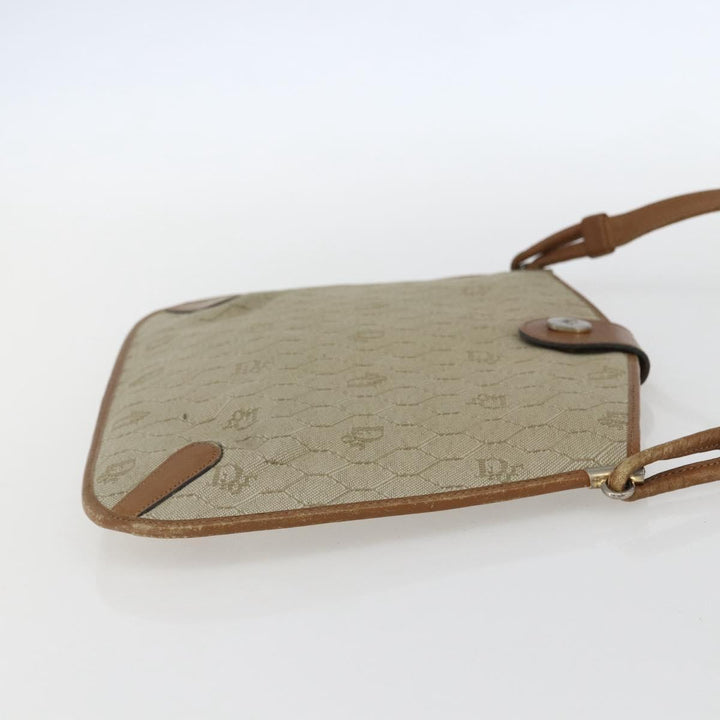 Christian Dior Vintage Honeycomb Shoulder Bag Canvas and Leather