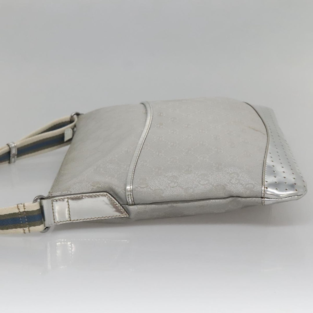 Gucci Zip Messenger Bag GG Canvas with Perforated Leather