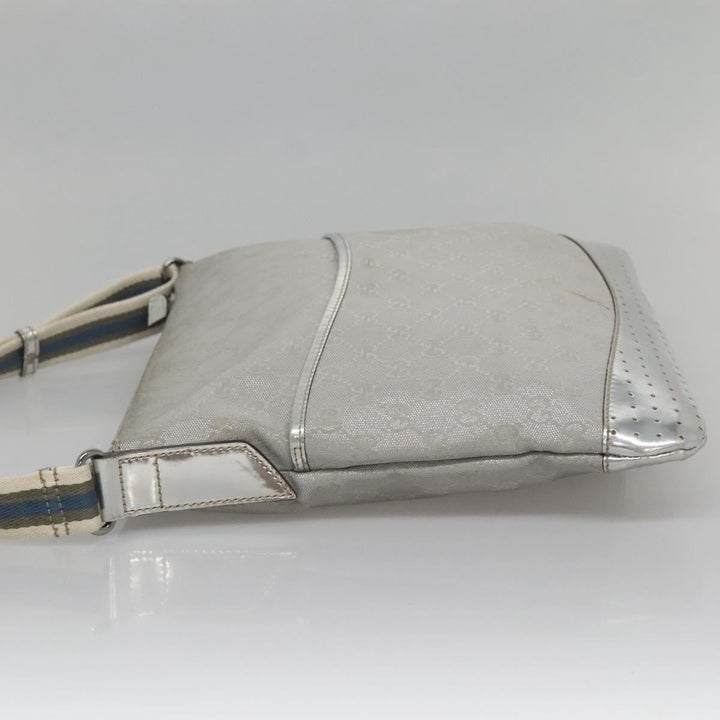 Gucci Zip Messenger Bag GG Canvas with Perforated Leather