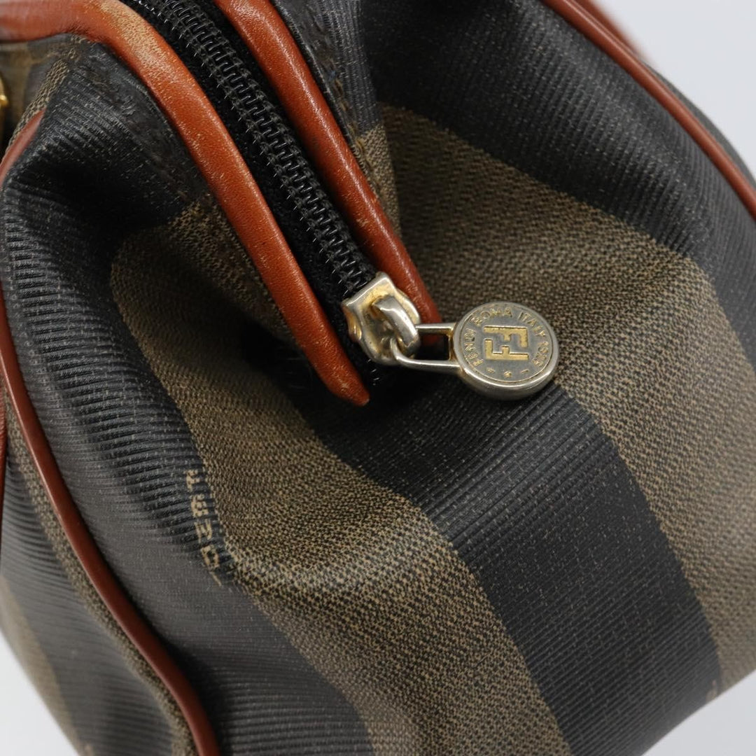 Fendi Vintage Pequin Convertible Boston Bag Coated Canvas