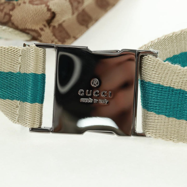 Gucci Vintage Double Belt Bag GG Canvas with Leather