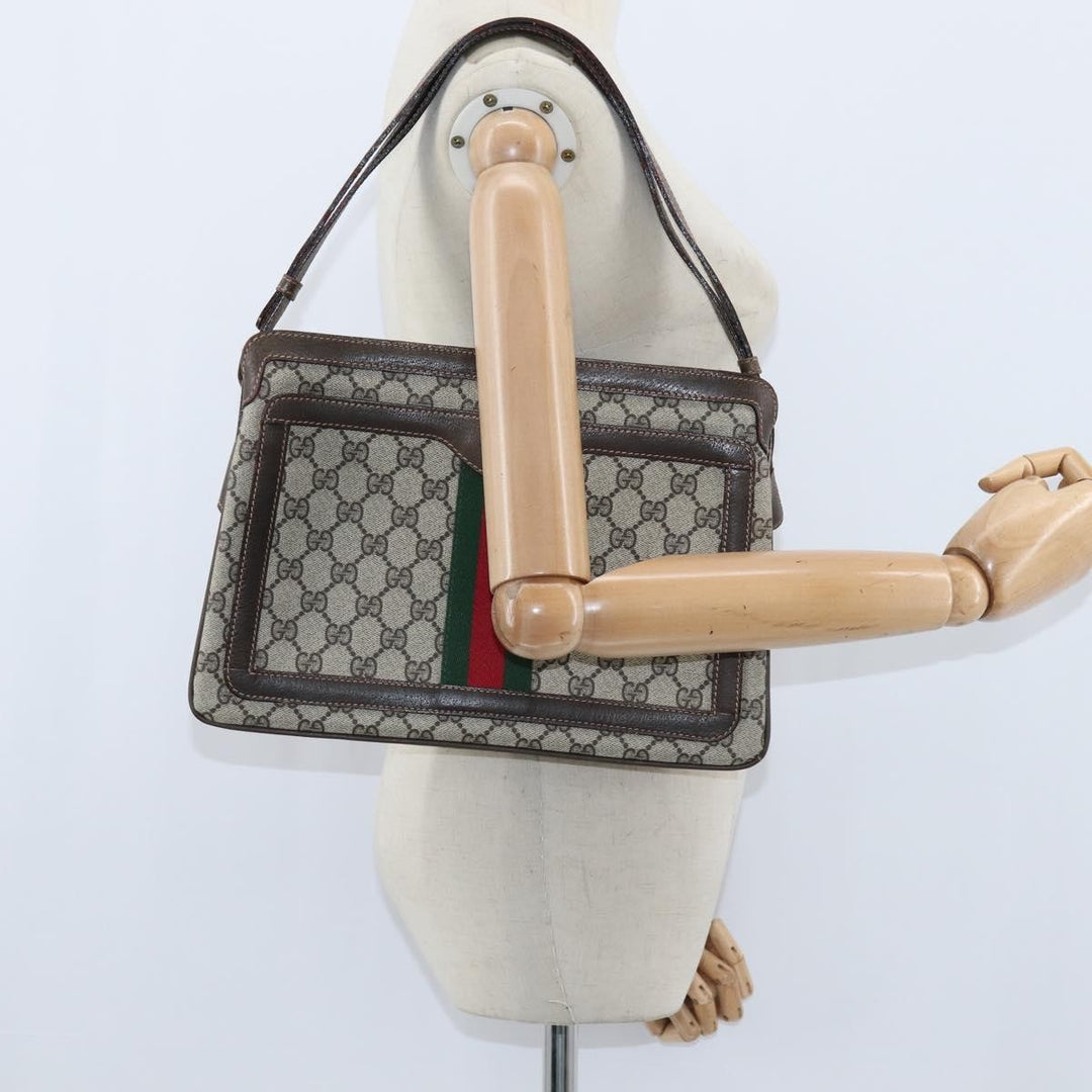 Gucci Ophidia Zip Shoulder Bag GG Coated Canvas