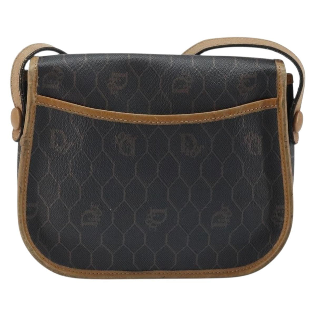 Christian Dior Vintage Honeycomb Flap Crossbody Bag Canvas and Leather