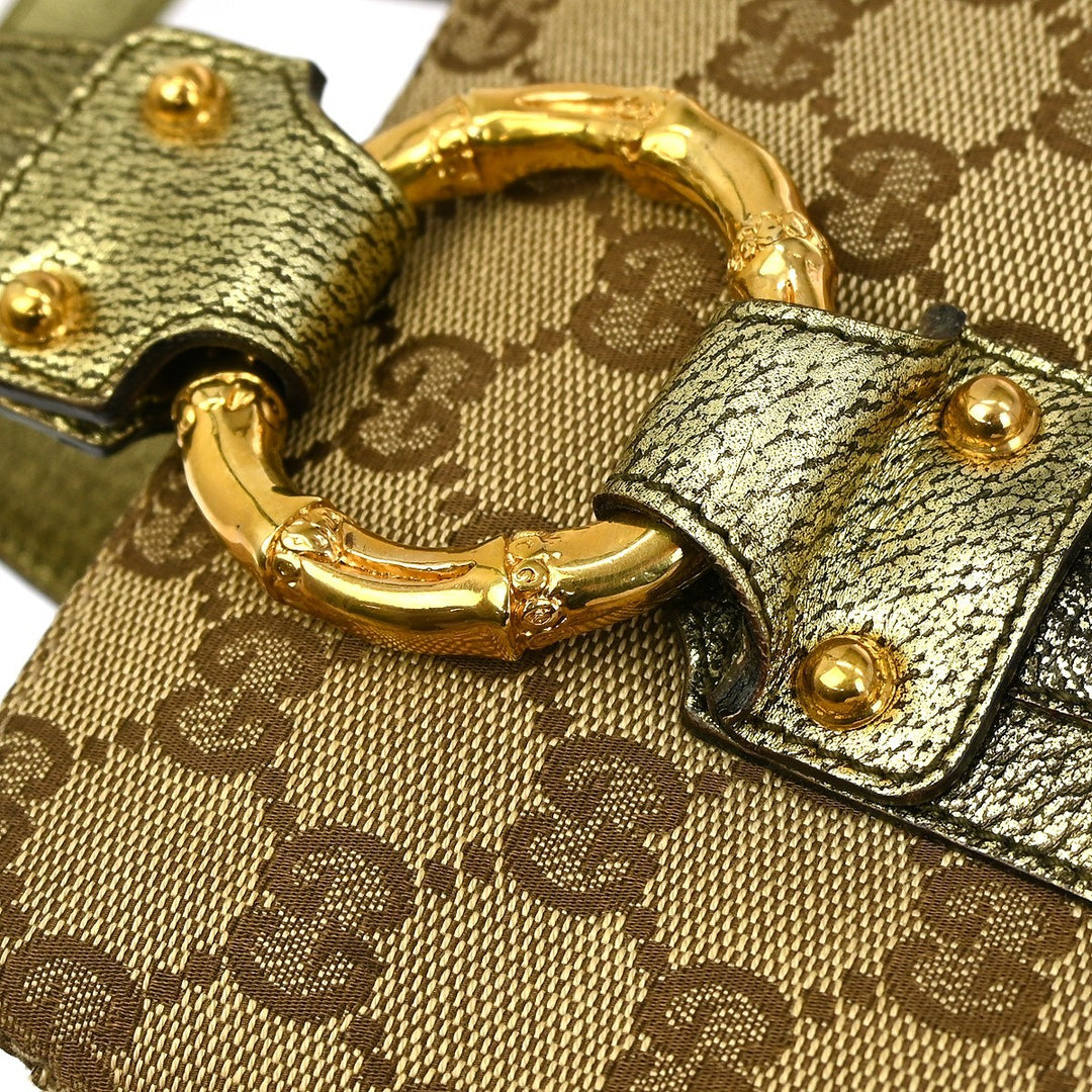 Gucci Belted Bucket Tote GG Canvas with Leather