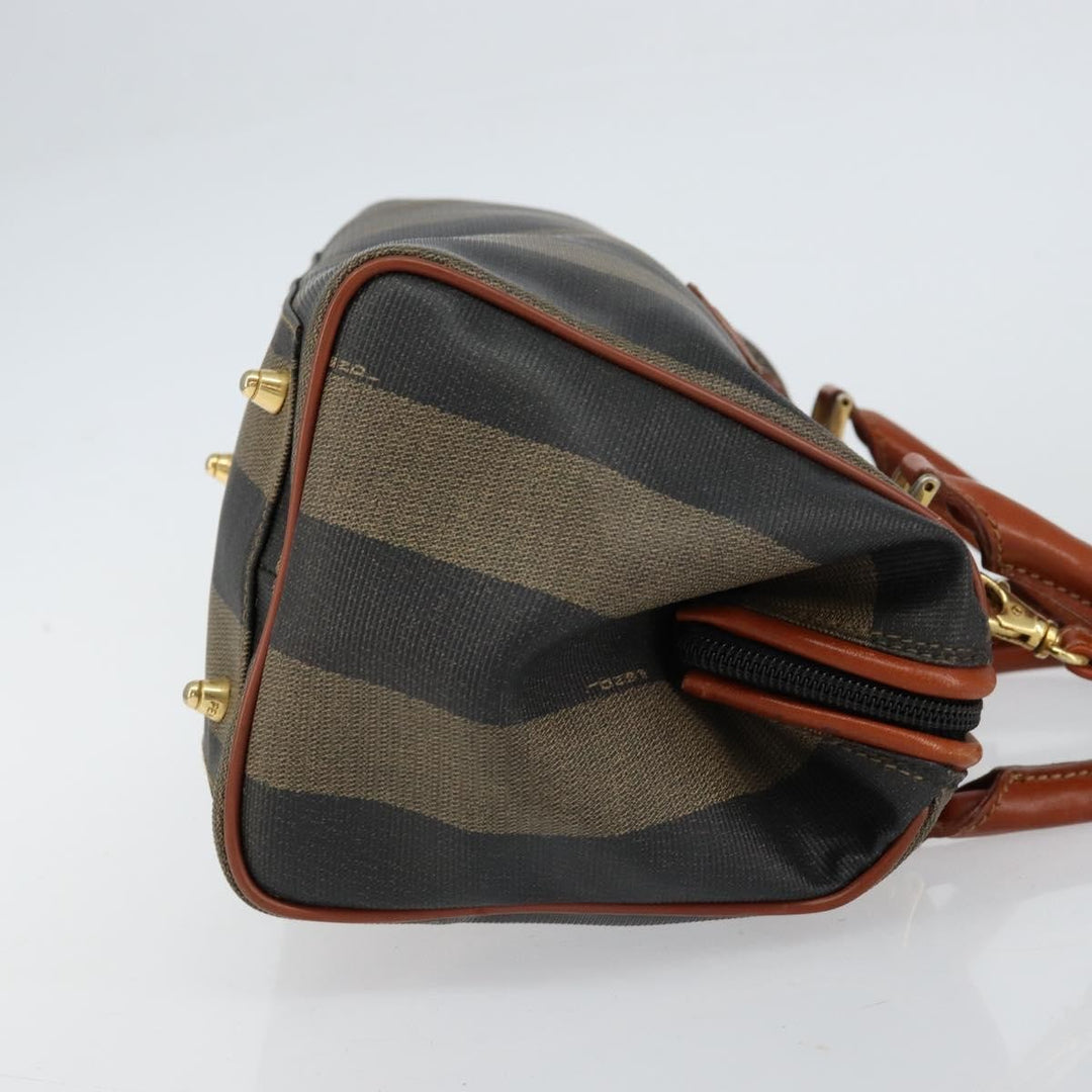 Fendi Vintage Pequin Convertible Boston Bag Coated Canvas