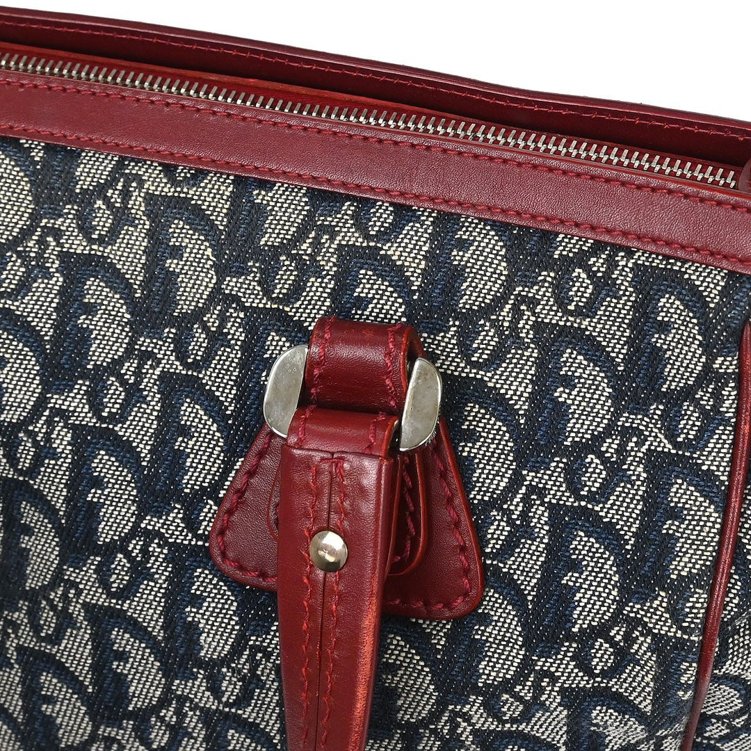 Christian Dior Vintage Trotter Zip Tote Diorissimo Canvas