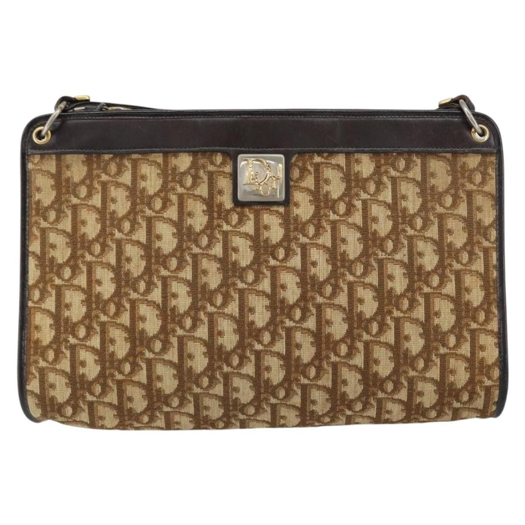 Christian Dior Vintage Trotter Shoulder Bag Canvas