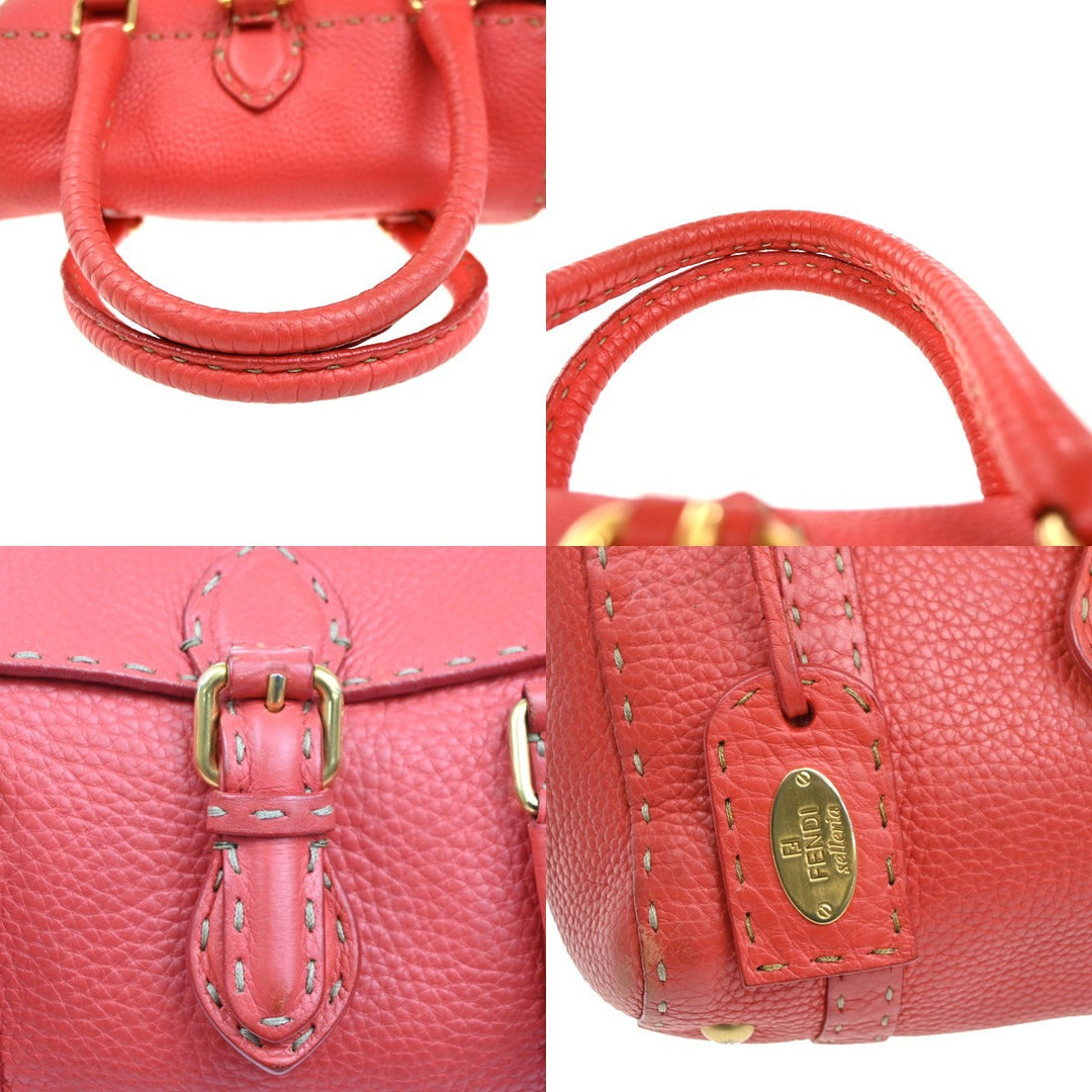 Fendi Selleria Linda Satchel Pebbled Leather