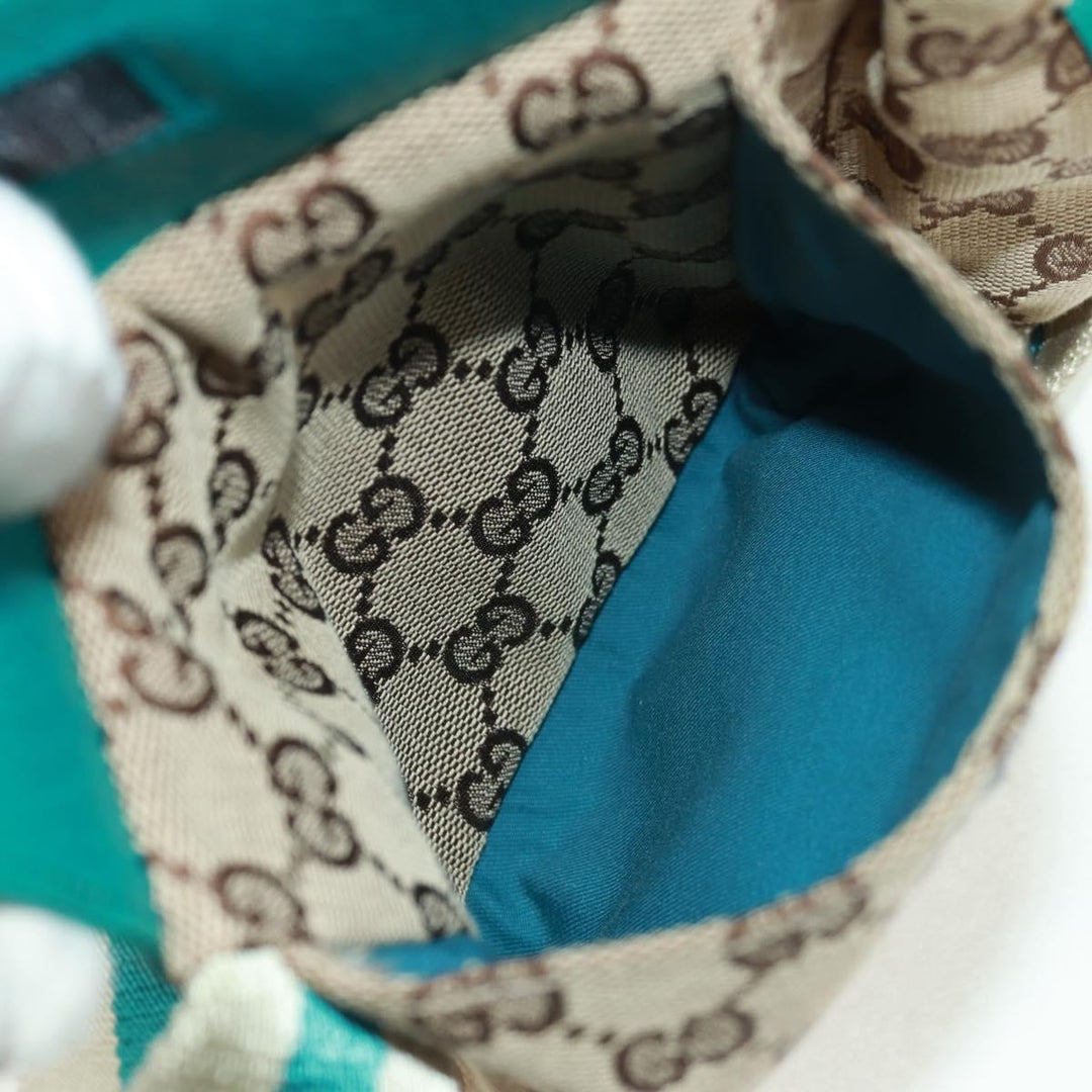 Gucci Vintage Double Belt Bag GG Canvas with Leather