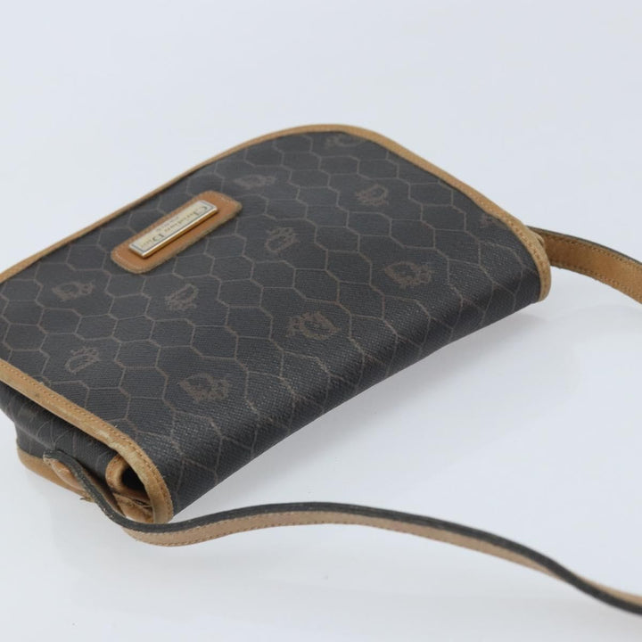 Christian Dior Vintage Honeycomb Flap Crossbody Bag Canvas and Leather