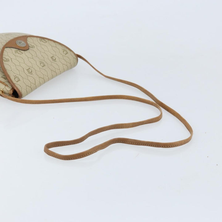 Christian Dior Vintage Honeycomb Shoulder Bag Canvas and Leather
