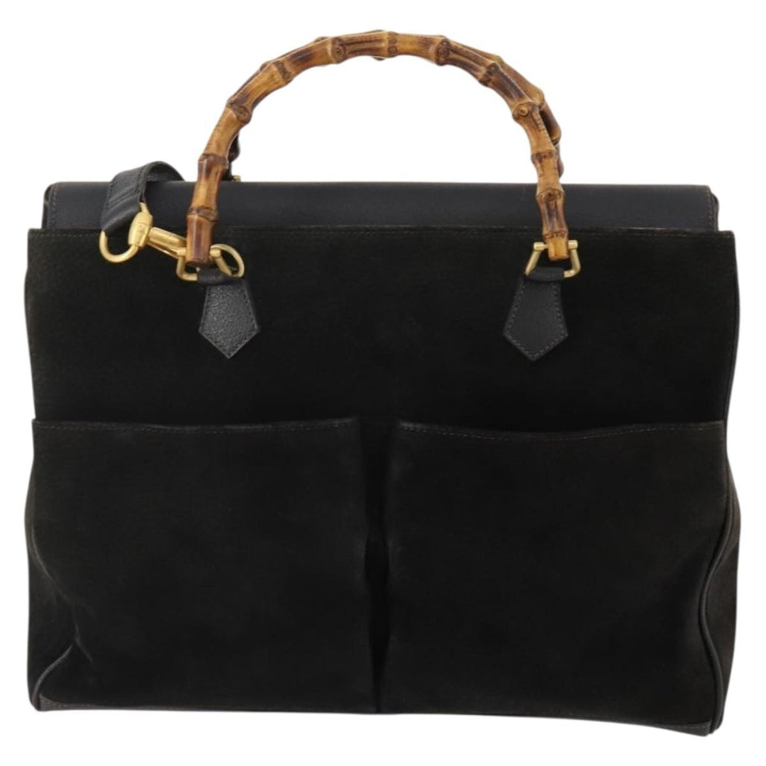 Gucci Vintage Diana Bamboo Top Handle Tote Ostrich