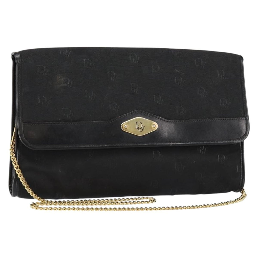 Christian Dior Vintage CD Chain Flap Shoulder Bag Diorissimo Canvas