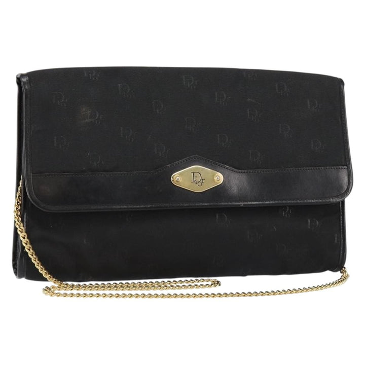 Christian Dior Vintage CD Chain Flap Shoulder Bag Diorissimo Canvas