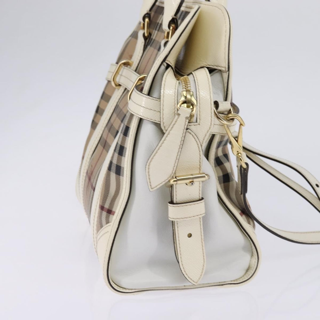 Burberry Minford Satchel Haymarket Coated Canvas