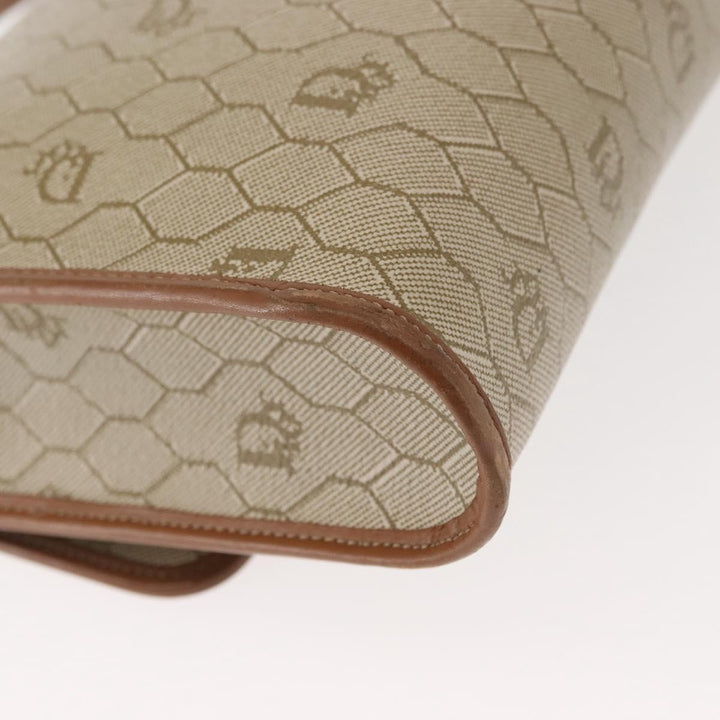 Christian Dior Vintage Honeycomb Flap Crossbody Bag Canvas and Leather