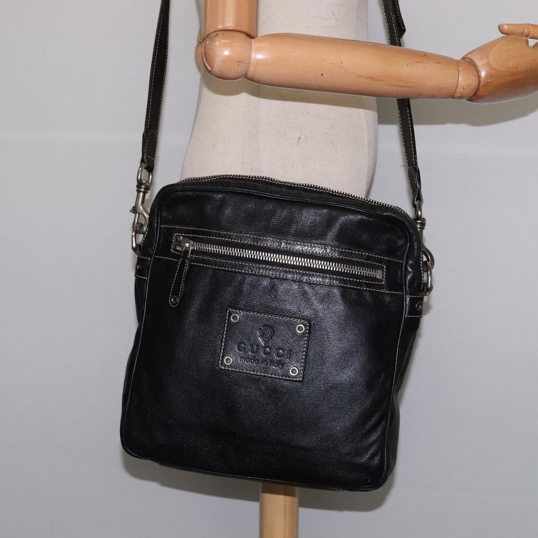 Gucci Front Zip Messenger Leather