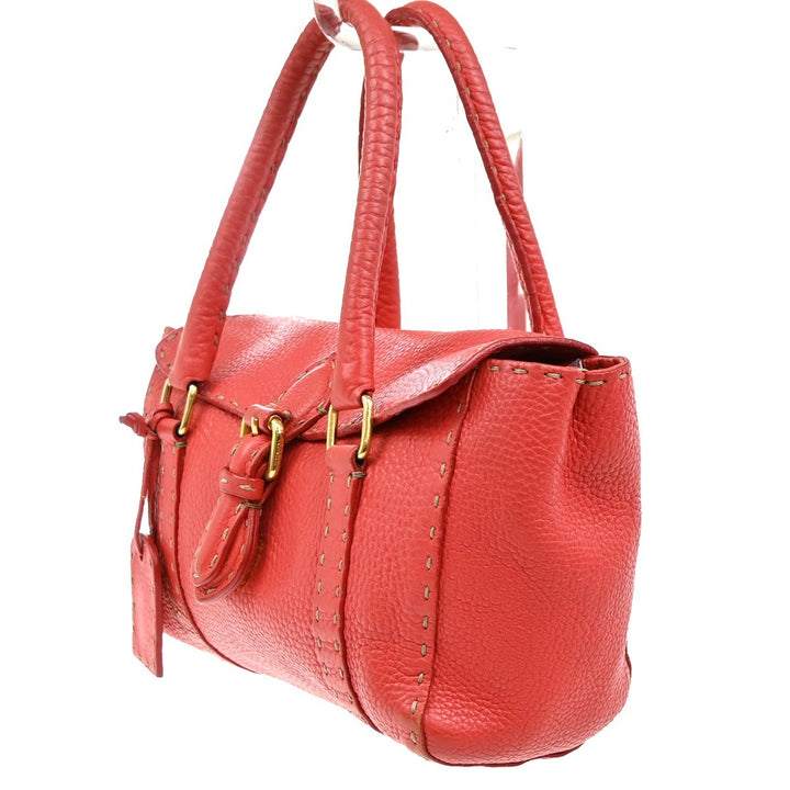 Fendi Selleria Linda Satchel Pebbled Leather
