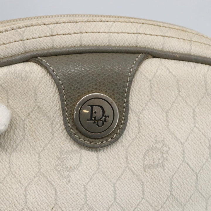 Christian Dior Vintage Honeycomb Shoulder Bag Canvas and Leather