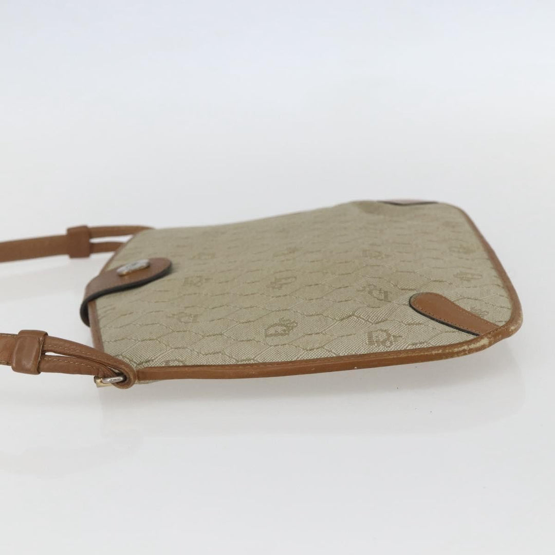 Christian Dior Vintage Honeycomb Shoulder Bag Canvas and Leather