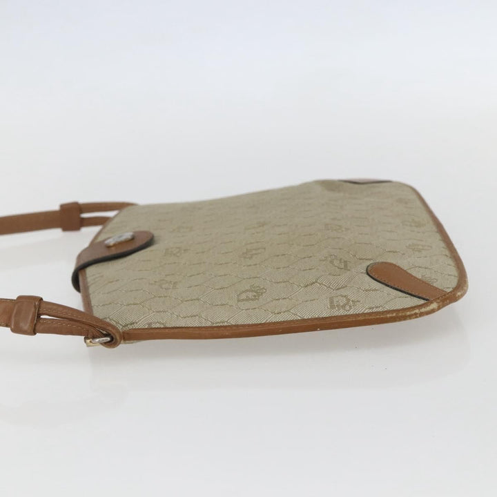 Christian Dior Vintage Honeycomb Shoulder Bag Canvas and Leather