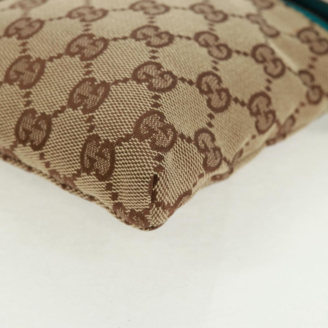 Gucci Vintage Double Belt Bag GG Canvas with Leather