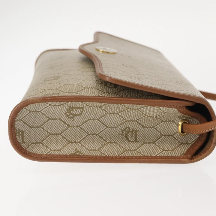Christian Dior Vintage Honeycomb Flap Crossbody Bag Canvas and Leather