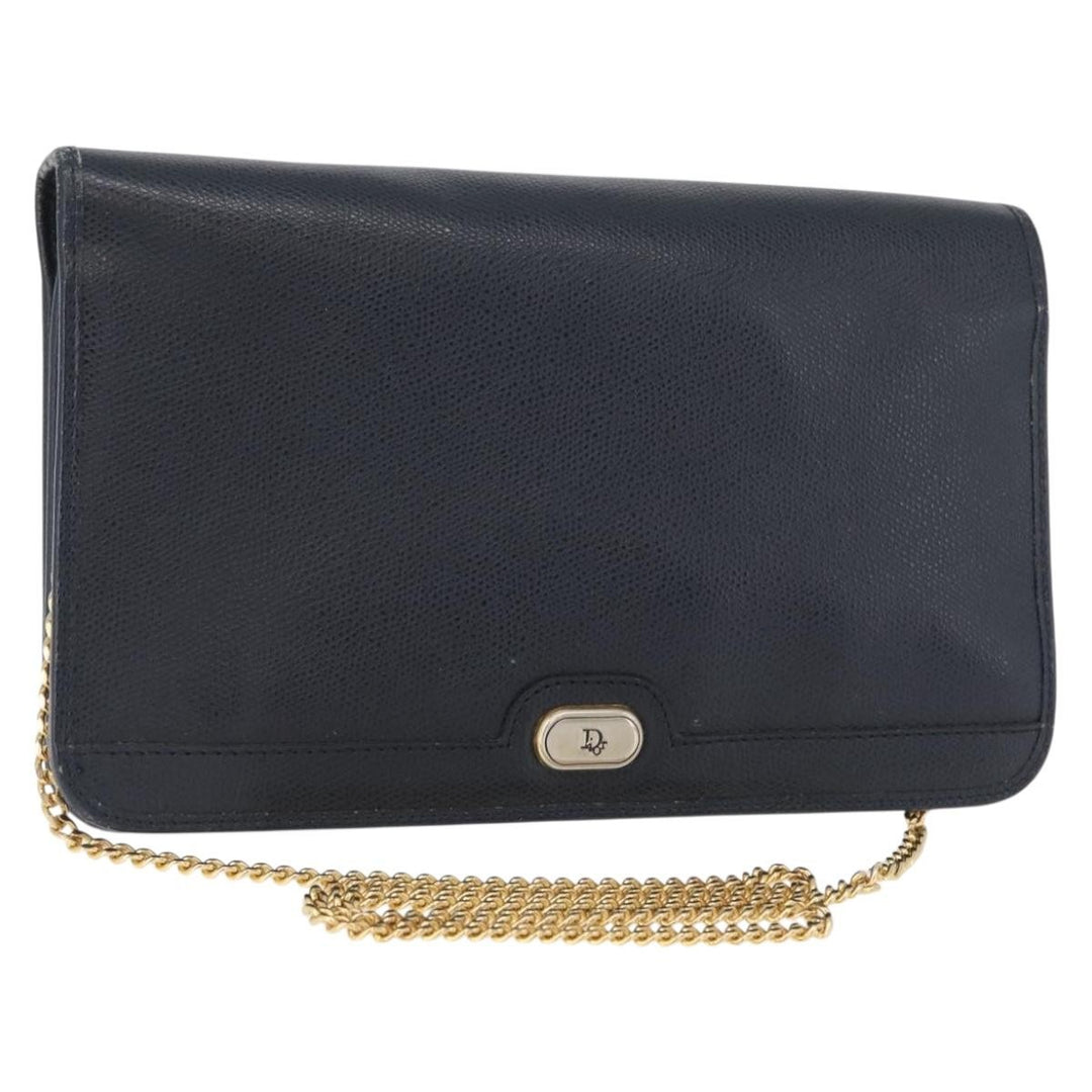 Christian Dior Vintage Chain Flap Shoulder Bag Leather