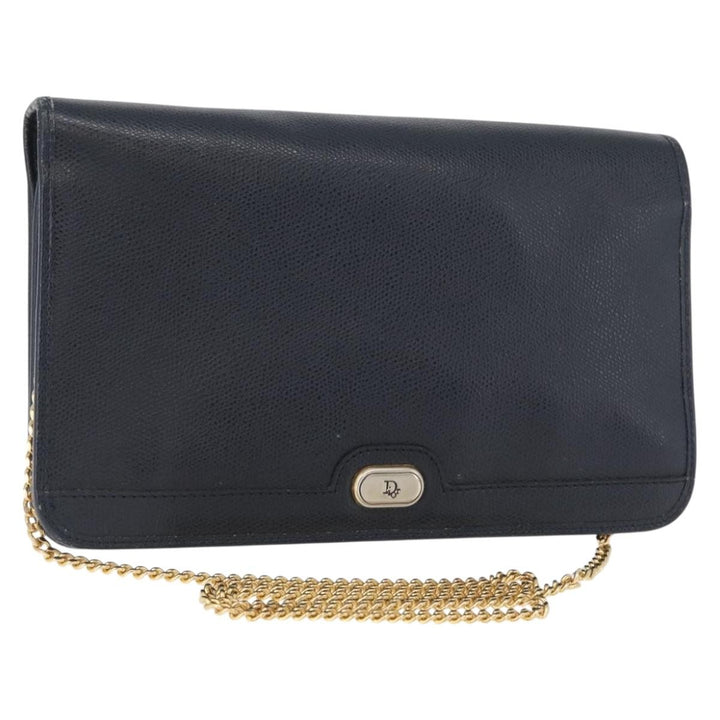 Christian Dior Vintage Chain Flap Shoulder Bag Leather