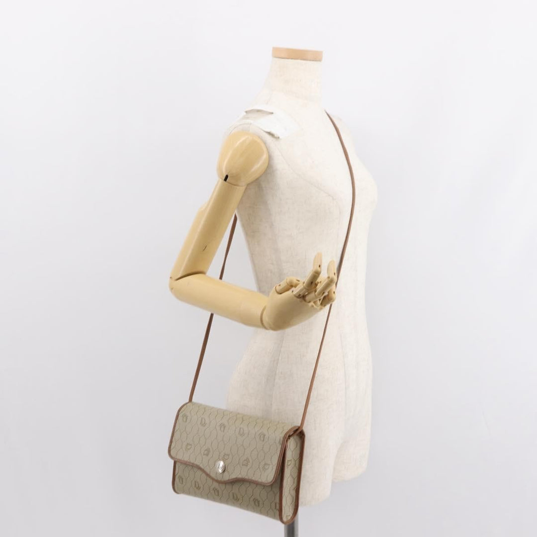 Christian Dior Vintage Honeycomb Flap Crossbody Bag Canvas and Leather