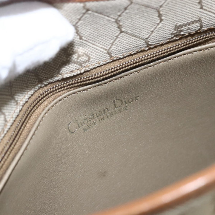 Christian Dior Vintage Honeycomb Shoulder Bag Canvas and Leather