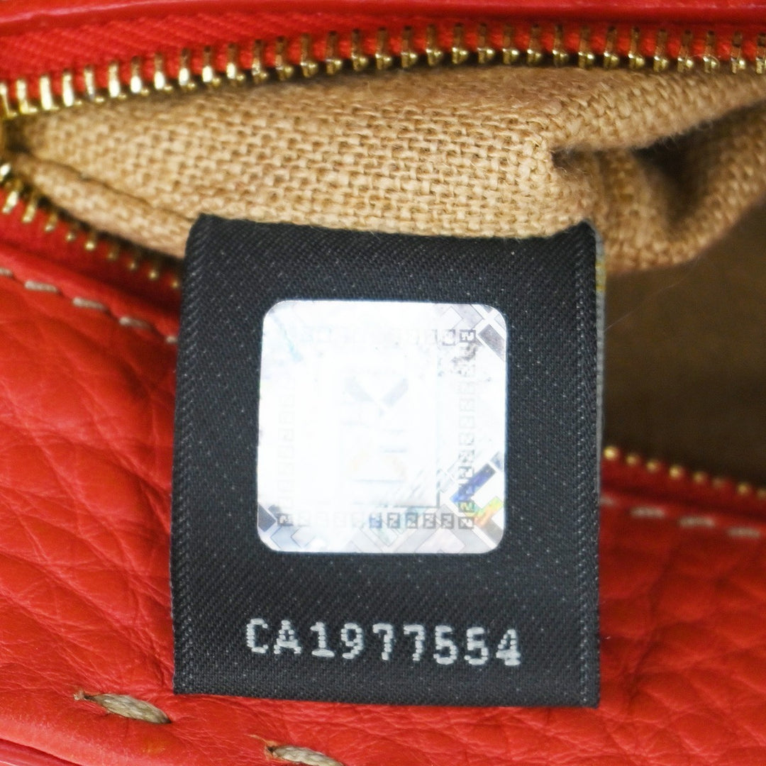 Fendi Selleria Linda Satchel Pebbled Leather