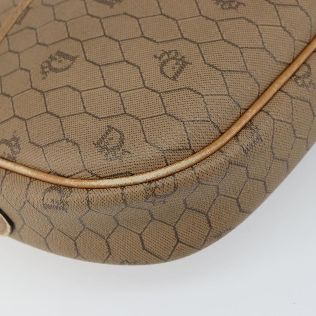Christian Dior Vintage Honeycomb Shoulder Bag Canvas and Leather