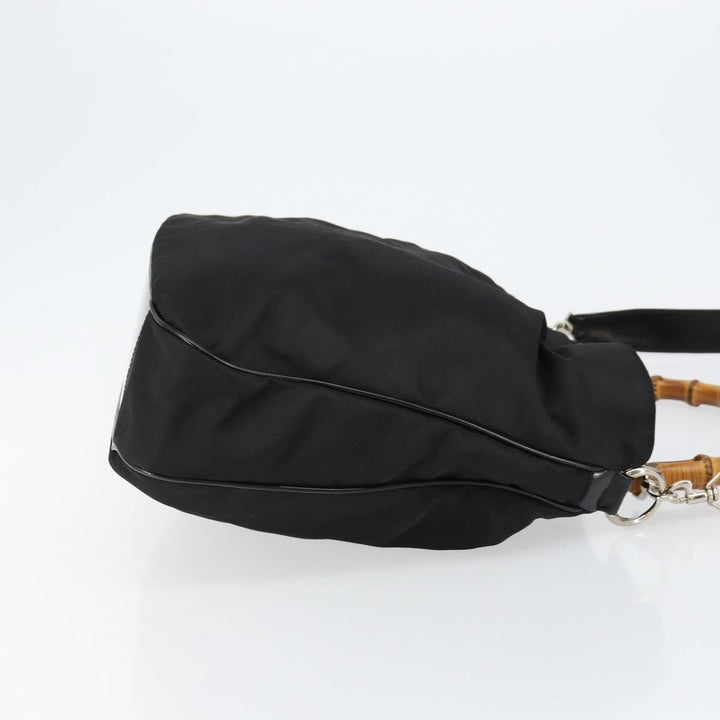 Gucci Vintage Bamboo Handle Open Hobo Nylon