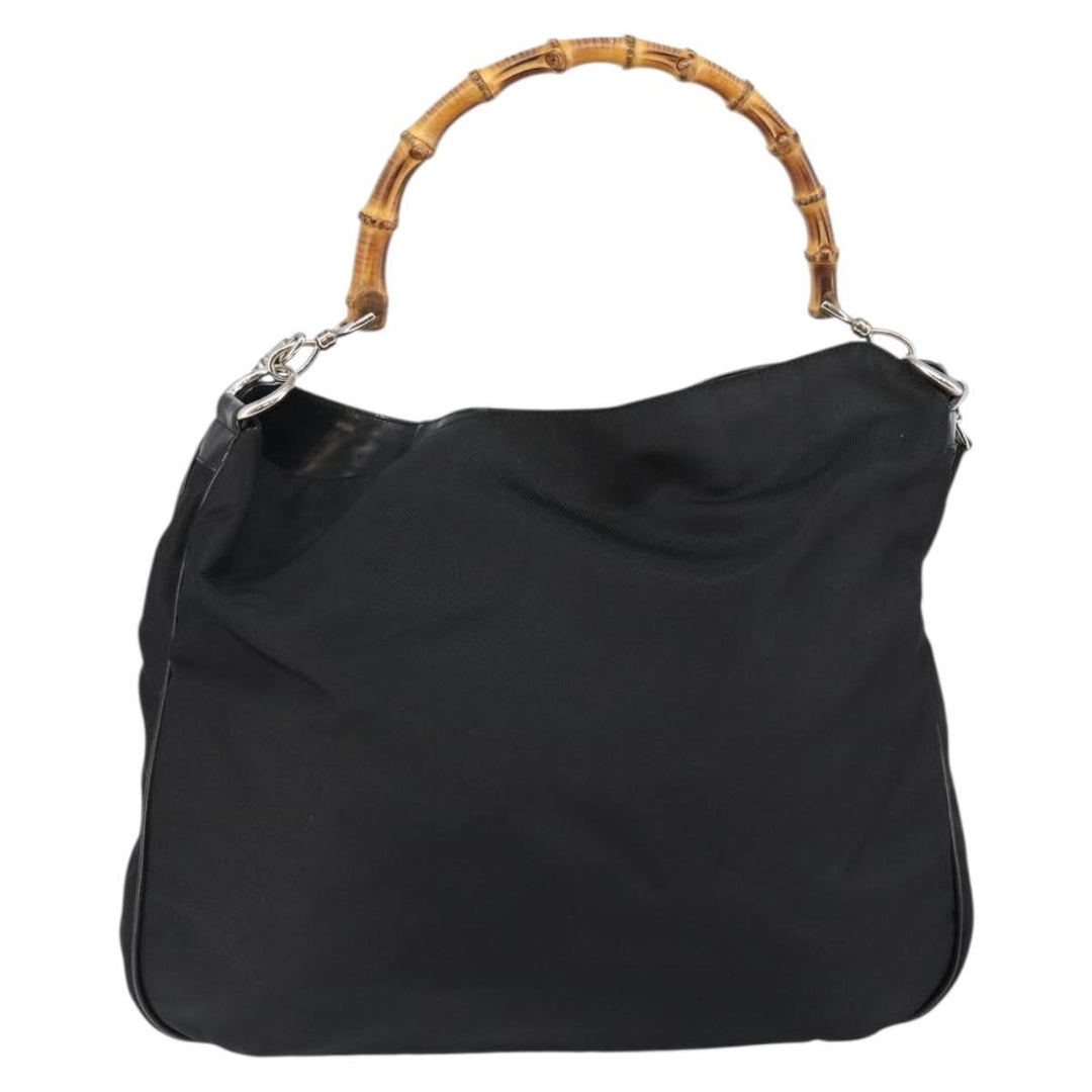Gucci Vintage Bamboo Handle Open Hobo Nylon