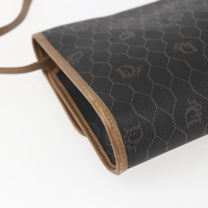 Christian Dior Vintage Honeycomb Flap Crossbody Bag Canvas and Leather
