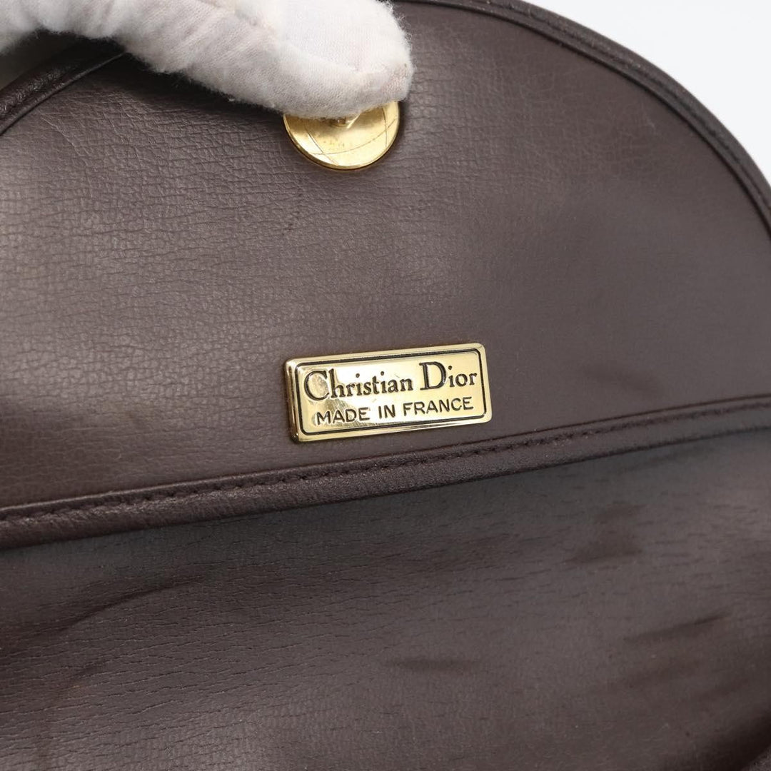 Christian Dior Vintage CD Logo Shoulder Bag Leather