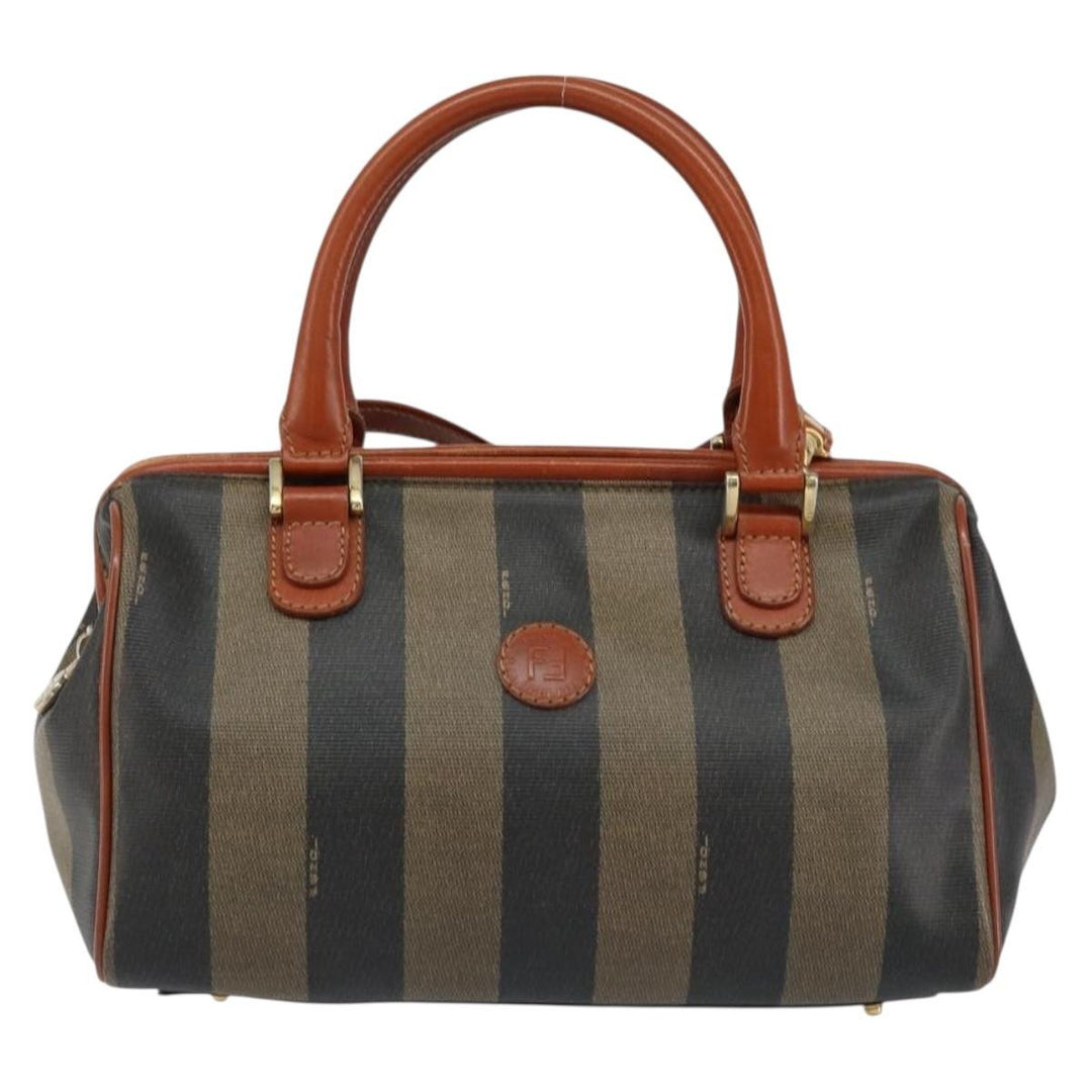 Fendi Vintage Pequin Convertible Boston Bag Coated Canvas