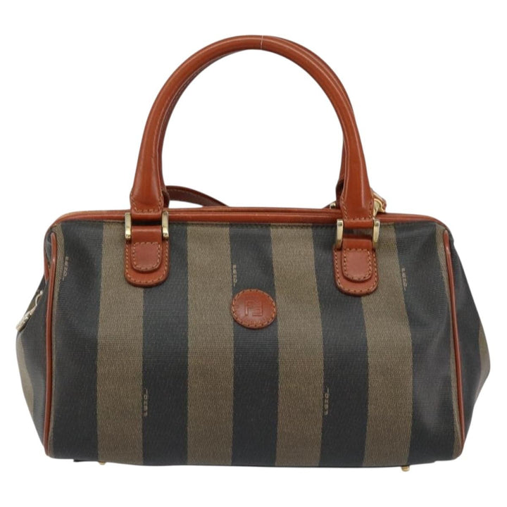 Fendi Vintage Pequin Convertible Boston Bag Coated Canvas