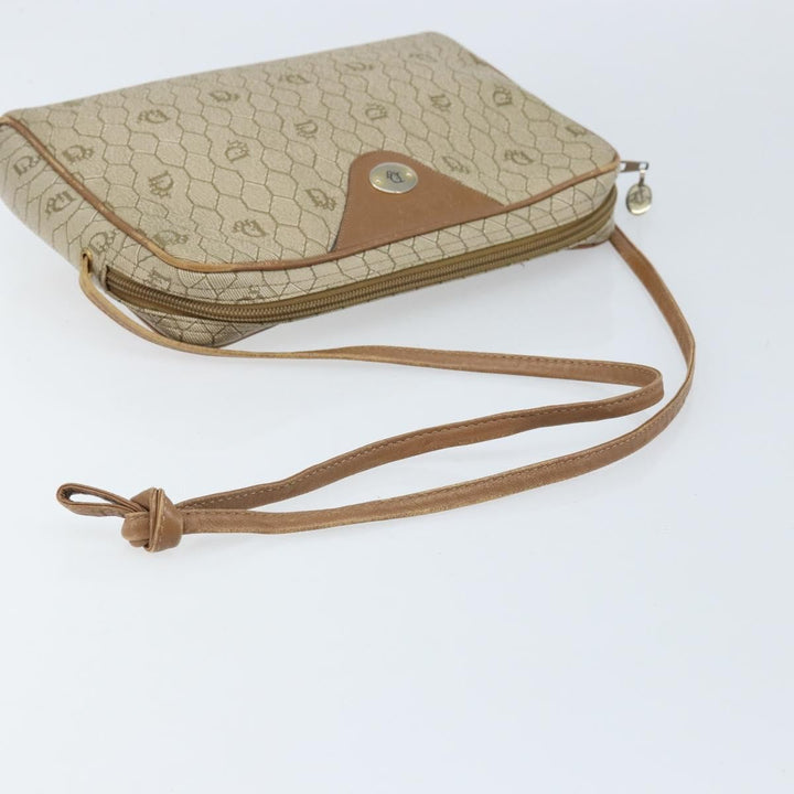 Christian Dior Vintage Honeycomb Shoulder Bag Canvas and Leather